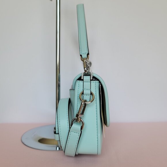 MICHAEL KORS Bradshaw Woven Smooth Leather Convertible Bag- Fair Aqua ⭐ - Picture 10 of 16